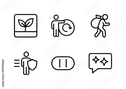 Professional business stakeholder and corporate relationship line icons