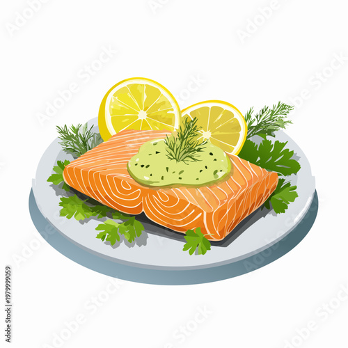 Lachs mit Zitronen-Dill-Sauce