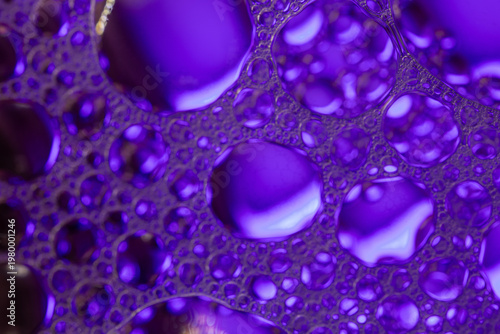 Fotografie Macro shot of purple bubbles, abstract background.