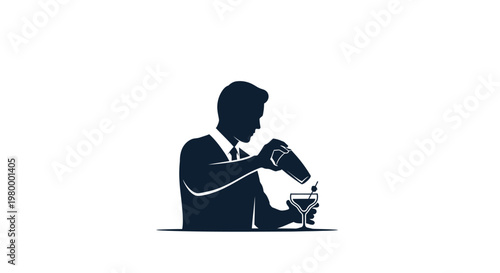 Man Drinking from a Cup Silhouette.