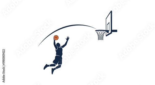 Man dunking basketball in hoop.