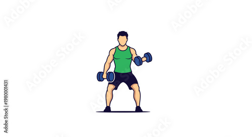 Man exercising with dumbbells fitness.