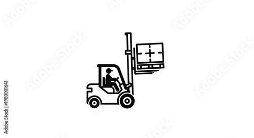 Forklift with a worker lifting pallet.