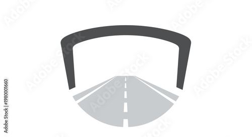 Glasses with road illustration inside.