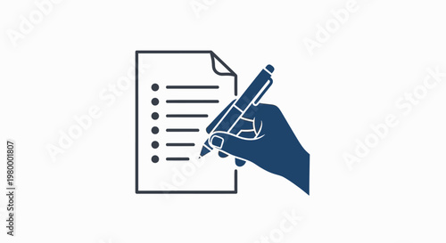 Hand Holding Pen Signing Document.