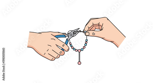 Hands cutting chain with bolt cutters.