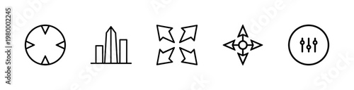 Minimalist business target and precision outline icons