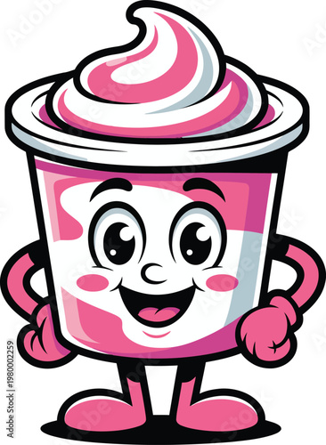 Cute cartoon a illustrator vector yogurt