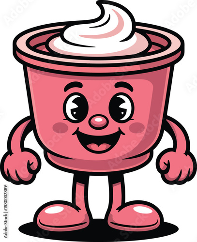 Cute cartoon a illustrator vector yogurt