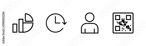 Business and communication line icon set for web design