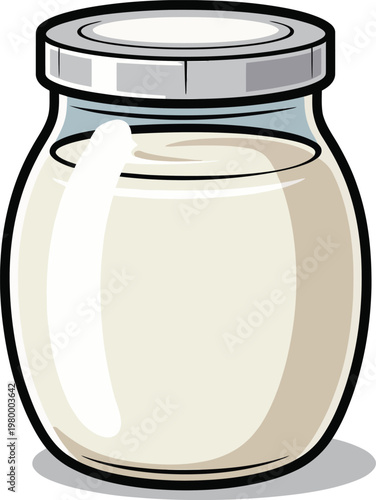 Cute cartoon a illustrator vector yogurt