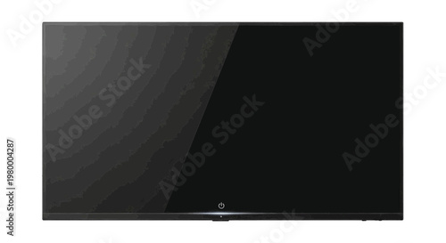 Vector illustration of modern flat screen television with a cracked screen display on a transparent background