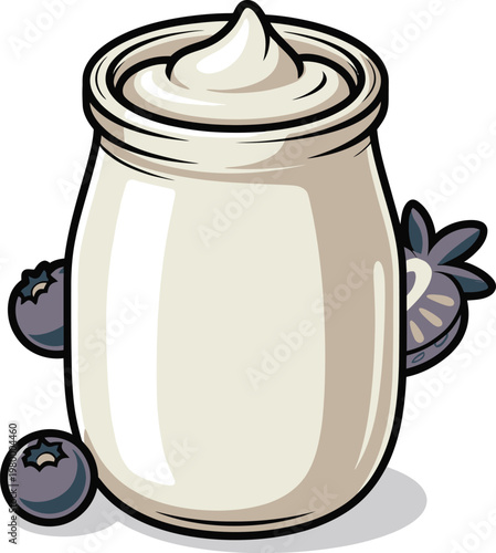 Cute cartoon a illustrator vector yogurt
