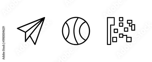 Time management and productivity outline icons for business and scheduling