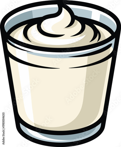 Cute cartoon a illustrator vector yogurt