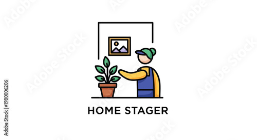 Person Hanging Picture Frame.