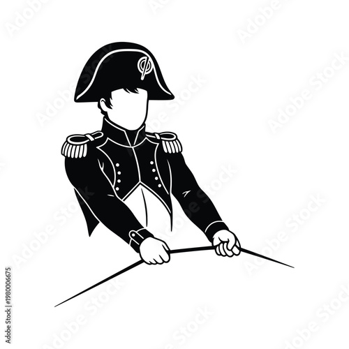 Historical illustration of a french military officer from the napoleonic era