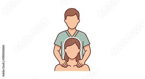 Massage Therapist Giving Neck Massage.