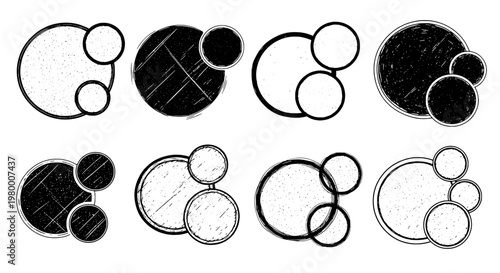 Bubbles hand drawn set with grunge scrawls and sketchy lines featuring doodle, illustration, vector with art and design elements for abstract,