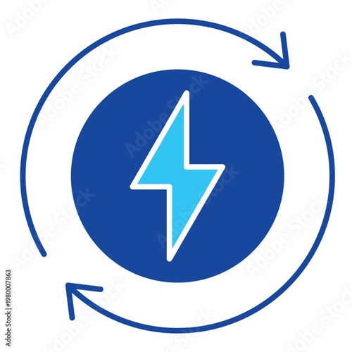 Renewable Energy Blue Icon