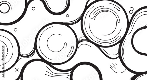 Modern vibrant loop pattern with soft flowing shapes, abstract decorative elements, white background, clean and polished vector illustration