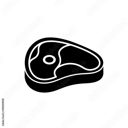 Black and white illustration of a raw meat cut