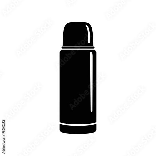 Black thermos bottle icon simple design