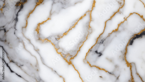 White Marble Texture with Gold Veins Luxury Background, Elegant Natural Stone Surface Pattern for Interior Design, Premium Tile and Sophisticated Decor