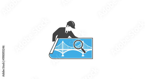 Man looking at a magnifying glass.