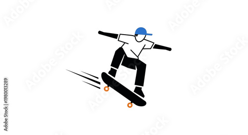 Man performing skateboard trick airborne.