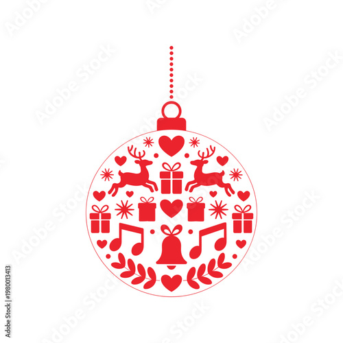 christmas ball with christmas tree