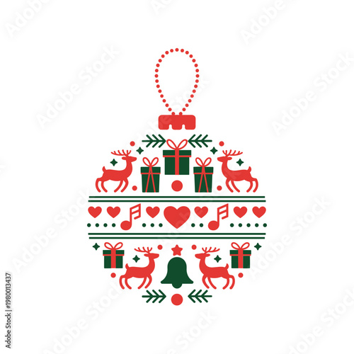 christmas greeting card with christmas tree