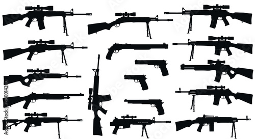 Collection of Rifle and Handgun Silhouettes