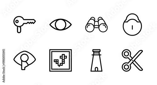 Minimalist internet and web communication line icons for digital marketing and apps.