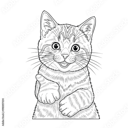 A cute cat with big eyes.