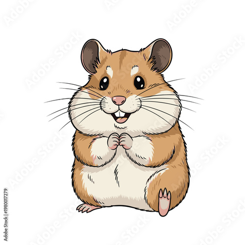 Cute Cartoon Hamster Closeup Portrait 4.