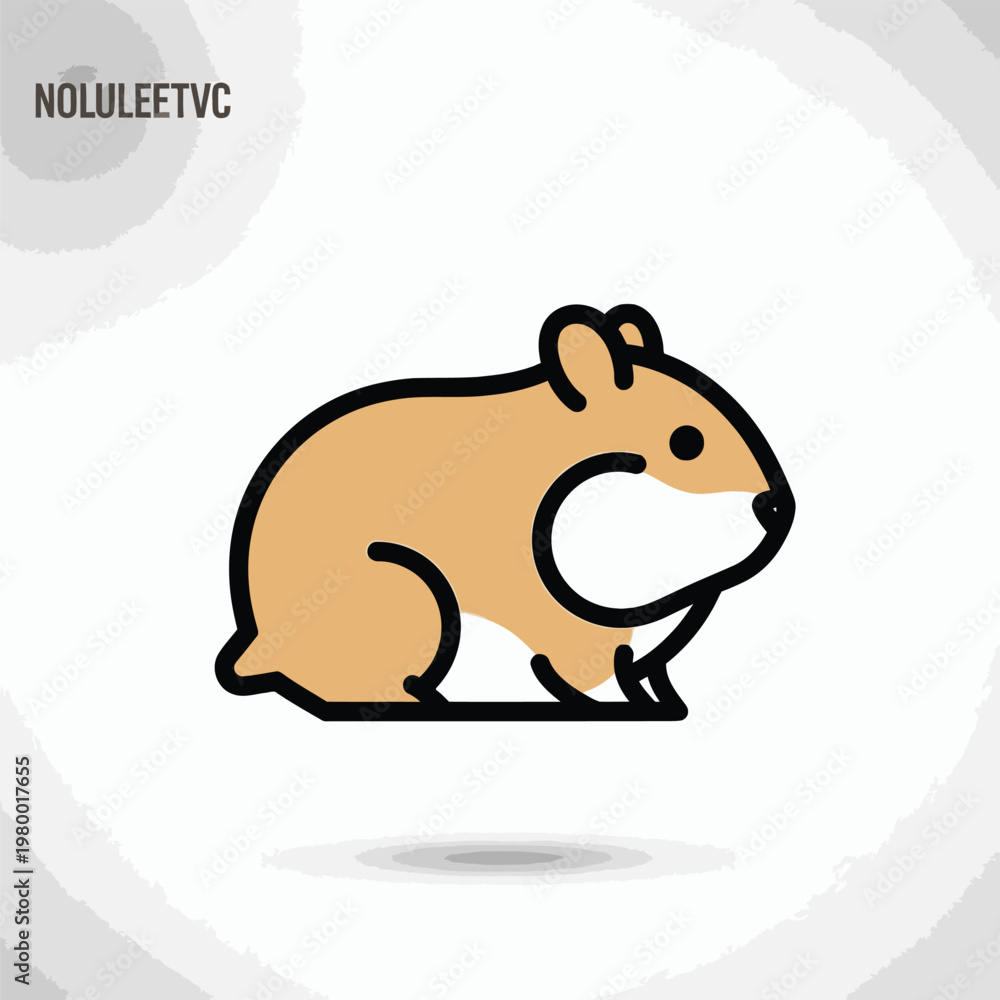 Fototapeta premium Cute cartoon rabbit profile view.