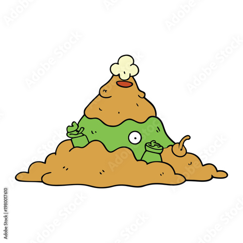 A foul-smelling garbage dump piled high with rotting waste, buzzing flies, and drifting smoke. The air is thick and polluted, creating an unpleasant and unhealthy environment.
