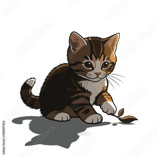 Cute little brown and orange kitten.