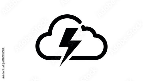Cloud lightning icon storm weather thunderbolt