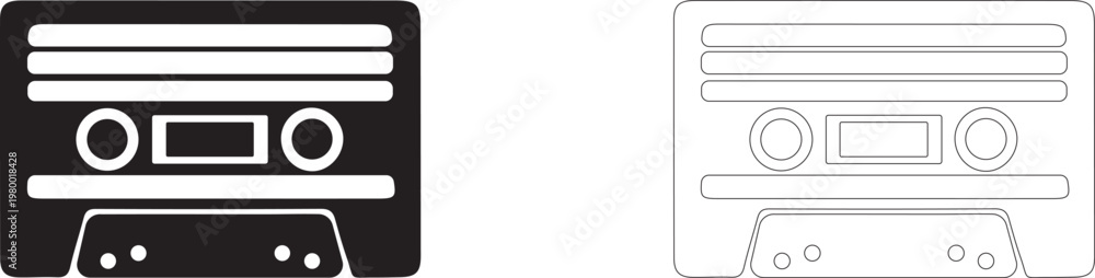 Obraz premium Compact audio cassette vector icon.