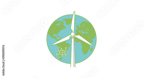 Wind Turbine Renewable Energy Symbol.