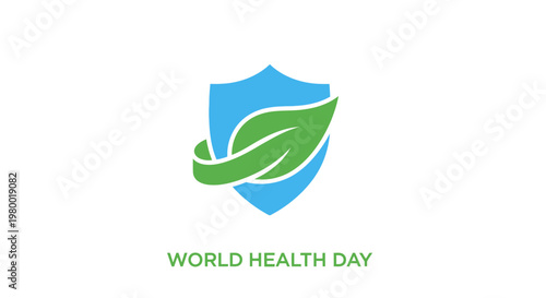 World Health Day green leaf shield.