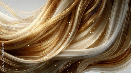 Wallpaper Mural Elegant hair care scene with golden hair oil and smooth hair gently applied to long Torontodigital.ca