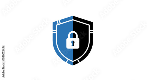 Shield with lock icon security symbol.