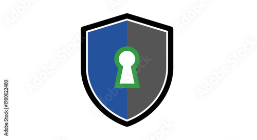 Shield with keyhole security symbol icon.