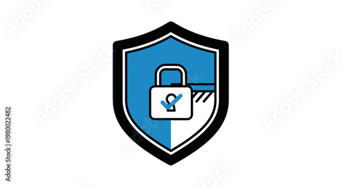 Shield with padlock and keyhole icon.