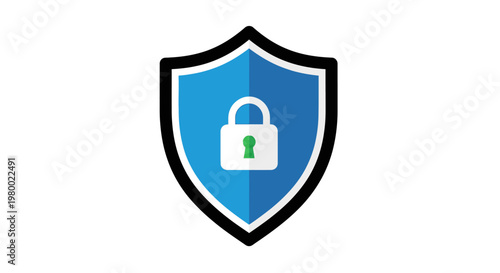 Shield with padlock and key icon.