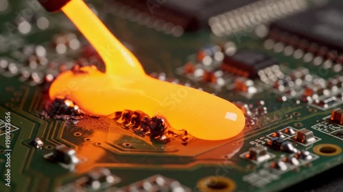 Liquid Soldering Process on Circuit Board