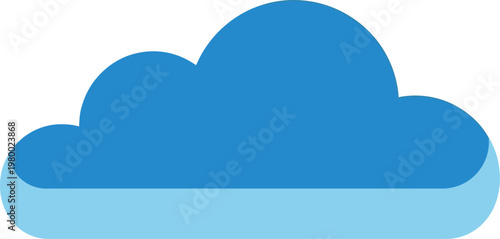 Blue cloud symbol weather forecast meteorological element abstract shape sky sign simple icon illustration on transparent background vector